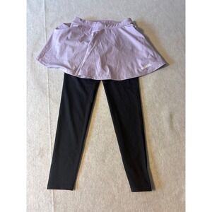 Barrel Skirted Leggings Girls 150 Purple Black Activewear 2-in-1 Excellent